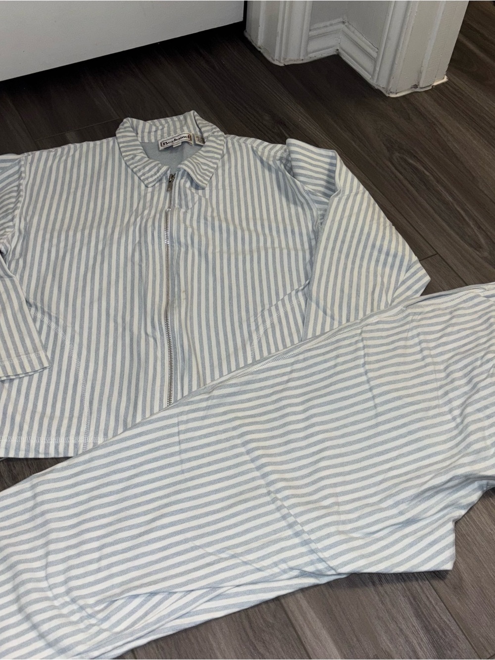 Vintage set Light Blue & White Striped